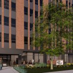 Rendering of downtown apartment building
